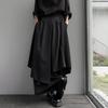 Dark Irregular Men's and Women's Fashion All-match Elastic Waist High-waist Striped Color Matching Wide-leg Culottes