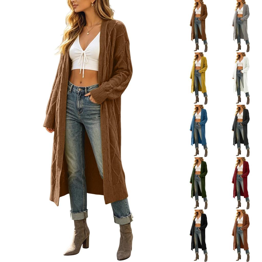 Women's Long Sleeve Knit Cardigan Open Front Casual Sweater
