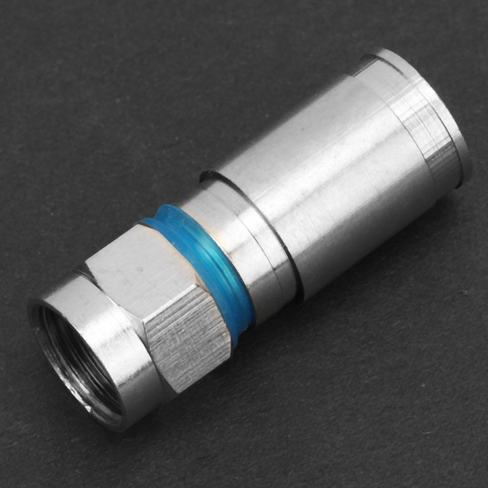 10 Pcs RG6 UK Squeezed Type F Connector F Cable Antenna Video Satellite Adaptor (F 008)
