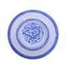Prato raso chinês de porcelana azul e branca, pratos de jantar, cerâmica, prato de dragão antigo, utensílios de mesa, bandeja para comida