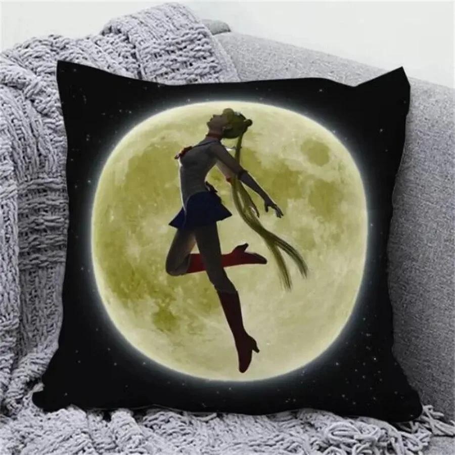 Anime Cartoon Sailor Moon Print Cushion Cover Sofa Home Decor Pillowcase