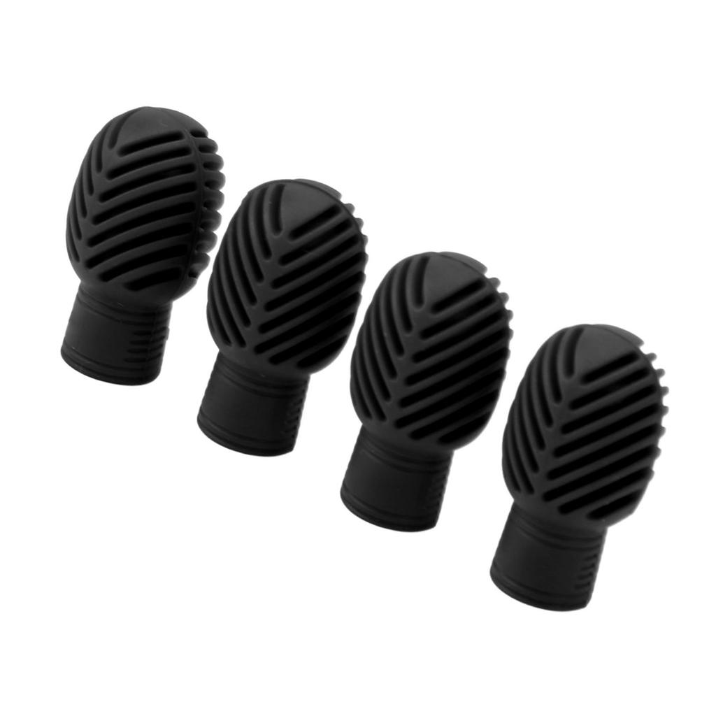 4PCS Drumstick Silent Practice Tip Silicone Stretchable Drum Practice Percussion Tip Black