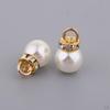 10 Pearl Pendant Rhinestone Charms