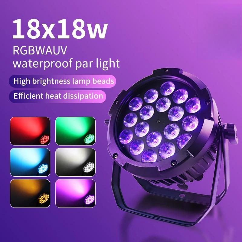 EU STOCK DMX512 IP65 Waterproof Led Par Light 18x18W RGBWAUV 6in1Control Professional Stage DJ Equipment Disco Outdoor Wash