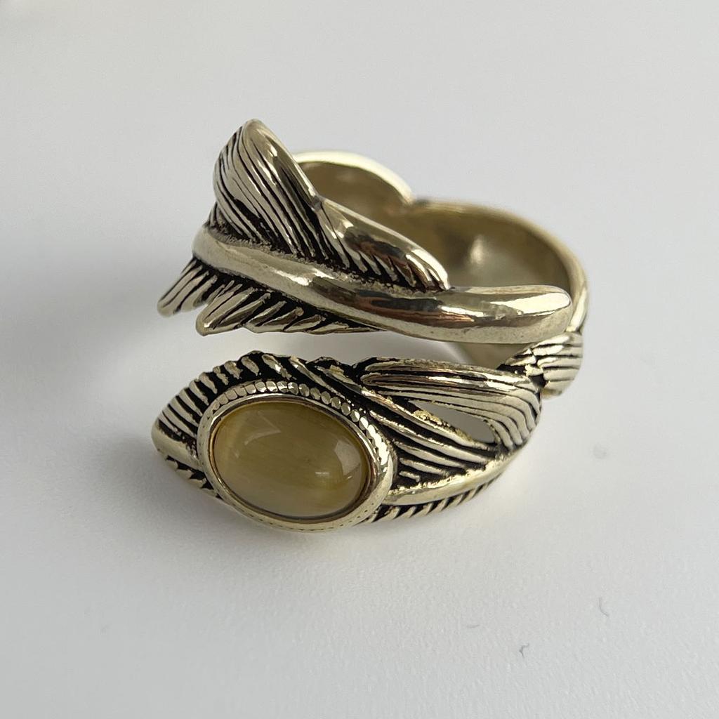 Xiaomi 925 Sterling Silver Rings for Women Couple Minimalist Handmade Simple Retro Feather Stone Ring Fine Jewelry Gift Prevent Allergy