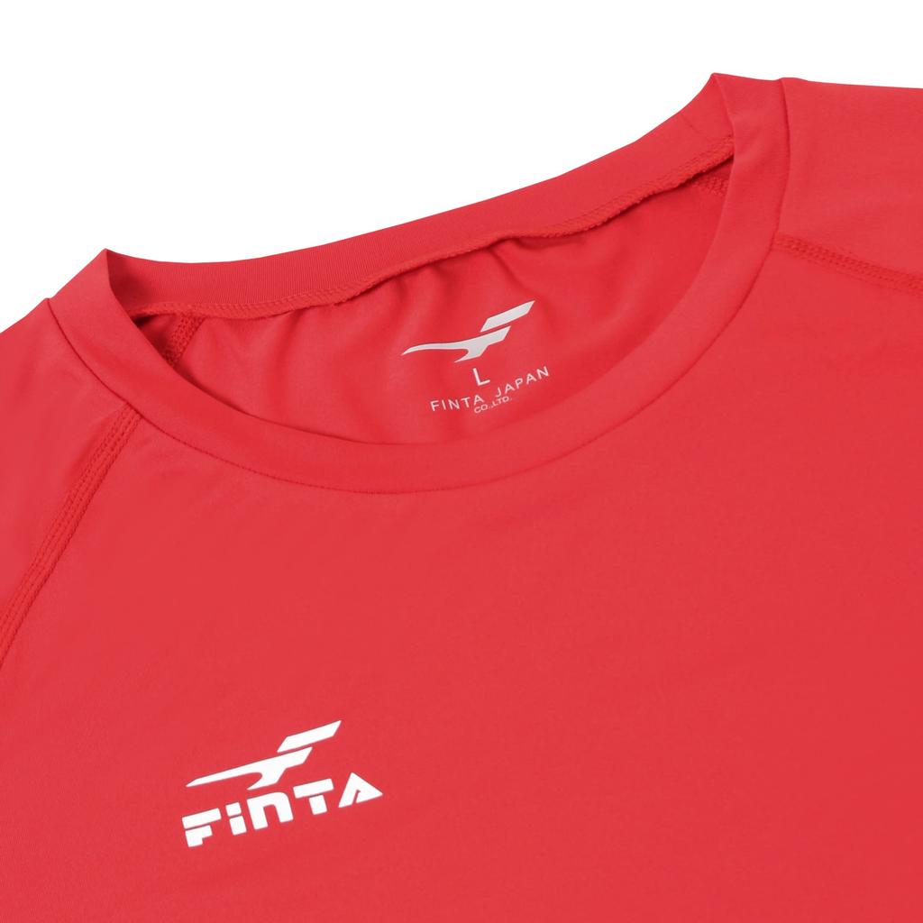 FINTA Junior Stretch Long Sleeve Cool Neck Undershirt FT5998 Red 130 Soccer/Futsal (7100)