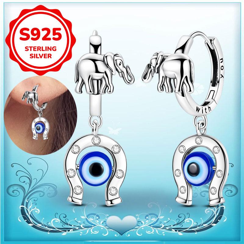 New Earrings 100% Genuine 925 Silver Women Hoop Earring Women's Wedding Engagement Girlfriend Wife Birthday Gift