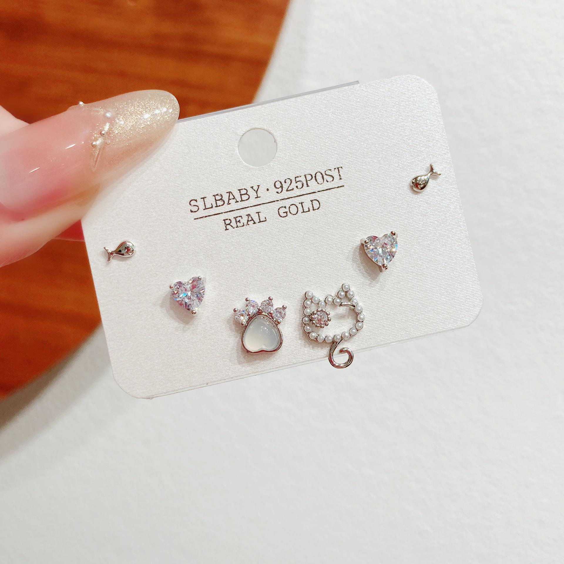 

Набор летних серег-пусет «Жемчуг и котенок», 2025: Милый, Простой, Элегантный Нишевый Стиль для Женщин