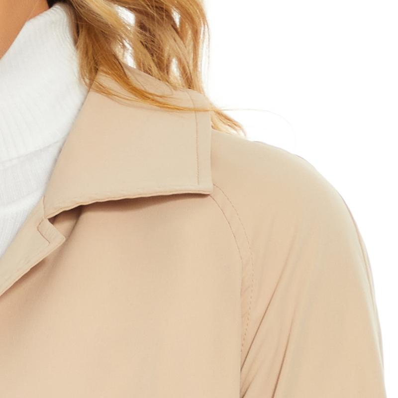 Femei Primăvară Toamnă Lungime mijlocie rever, Trenci simplu la un singur piept