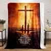 Religious Cross Prayer Themed Blanket  Printed Blanket for Living Room Bed Couch Lunch Break Soft Cozy Blanket for Friend's Festival Gift