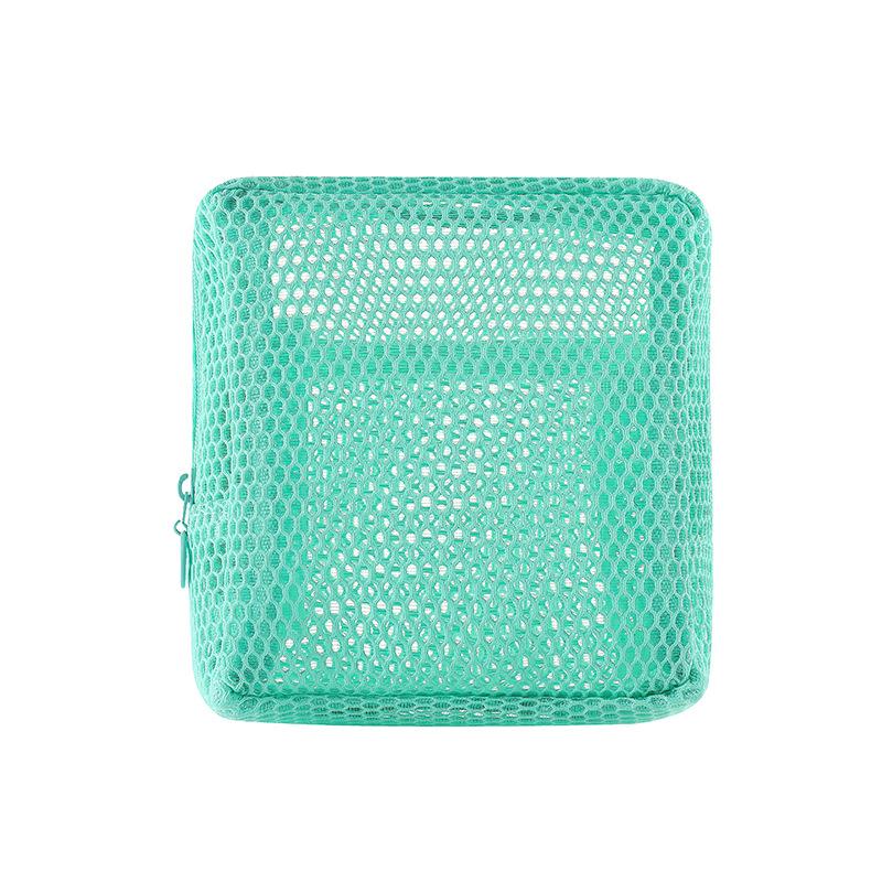 Square Mesh Cosmetic Bag Portable Lipstick Cosmetic Storage Bag With Zipper Multi-Purpose Sundries Storage Bag Cute Student Case