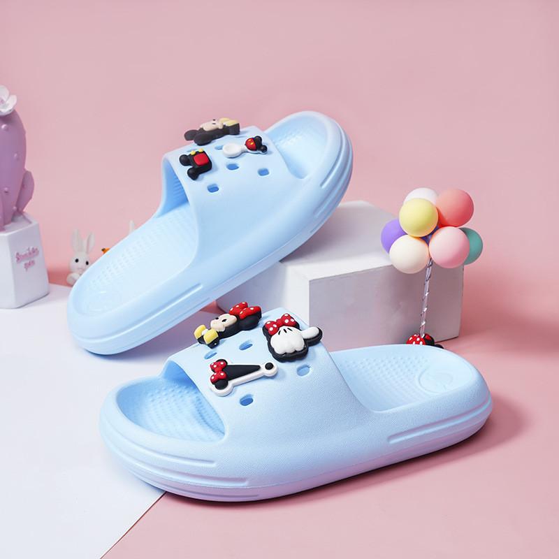 Adorable Cartoon Mickey Summer Indoor Slippers For Girls With Slip-resistant Eva Sole