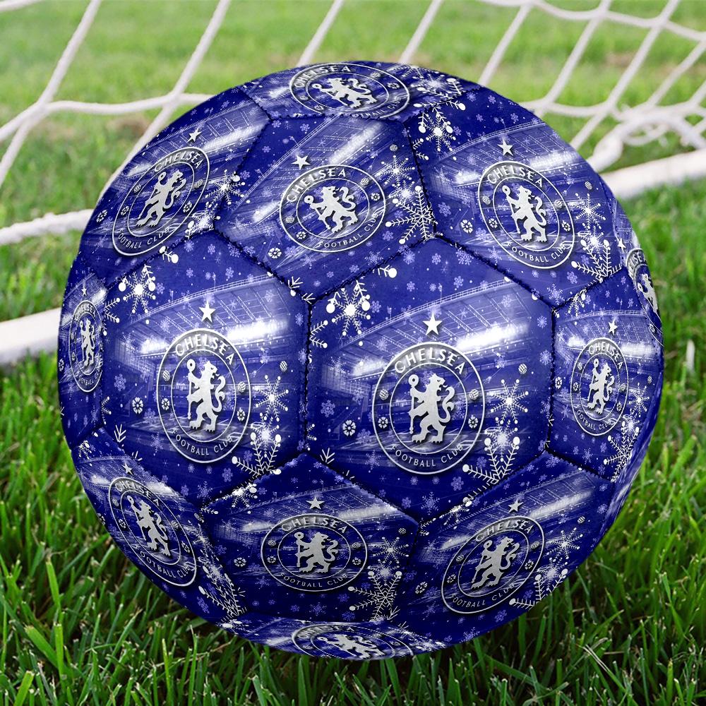 Chelsea FCSoccer Ball Colorful All Ages Machine Stitched PVC Competition Ready Durable High-Bounce