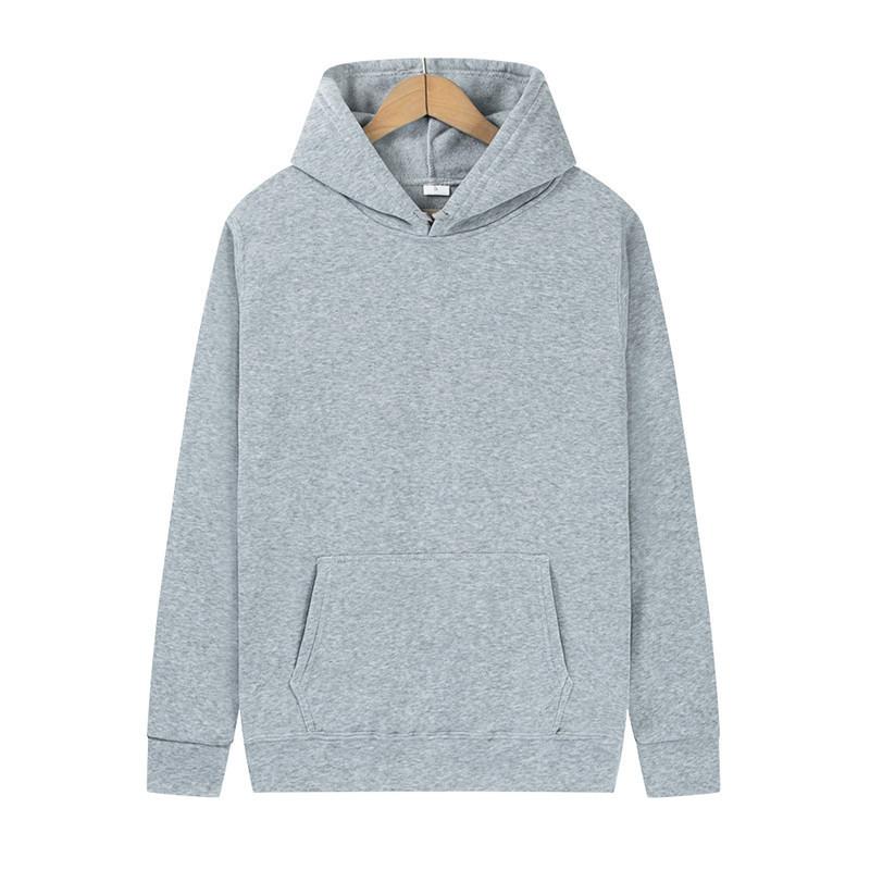 European and American Light Plate Sweater Men s and Women s Solid Color Sweater Printed Hoodie Loose Casual Hoodie Sweatshirt Batch M серый