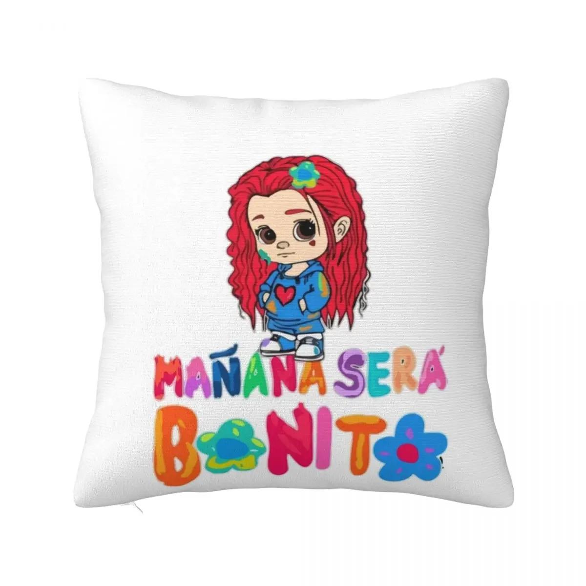 

Cute Karol G Manana Sera Bonito Square Pillowcases Car Cushion Cover Funny Decorative Pillow Cover 66x66cm бежевый