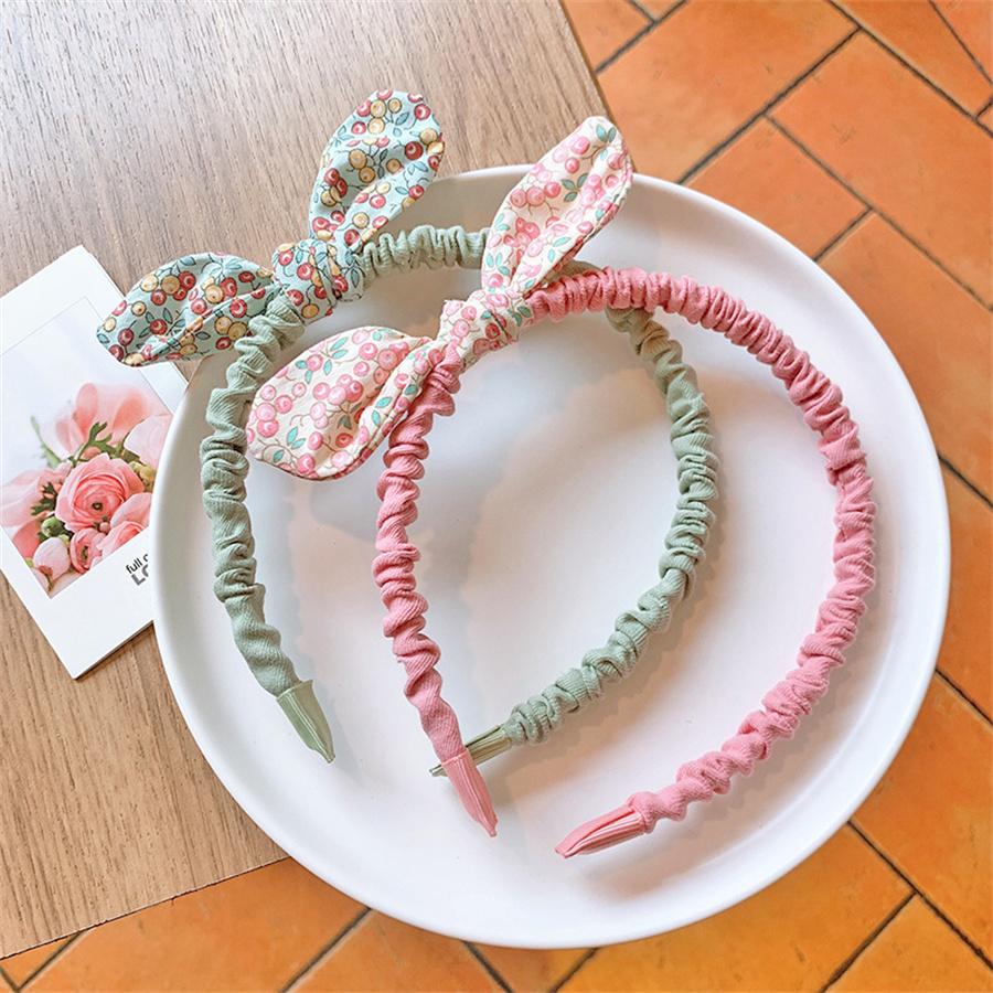 New children's hairband cute super cute bow hair tie fashionable little girl pastoral fresh floral hair accessories
