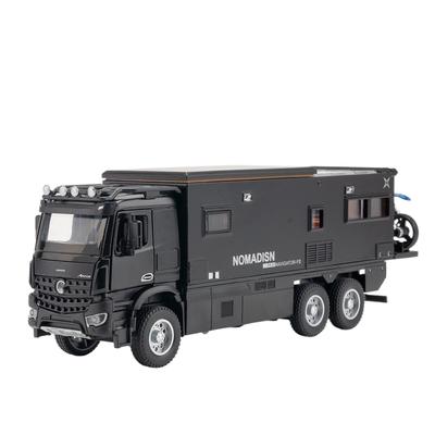 1/32 Benz Nomadism RV Off Road Alloy Camping RV Diecast Model Sound & Light Desktop Collection Decorative Gift Boys Display