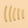 2-Color Stainless Steel Embossed Bent Tube Sleeves for DIY Jewelry