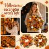 Artificial Maple Leaf and Fall Wreath for Halloween Thanksgiving Front Door Decor (Unlit)