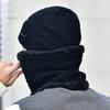 2026 New TW DDA558 Velvet Lined Thicken Ski Skull Caps Men Kids Winter Hat Scarf Set Neck Warmer Wool Knitted Beanie Hats