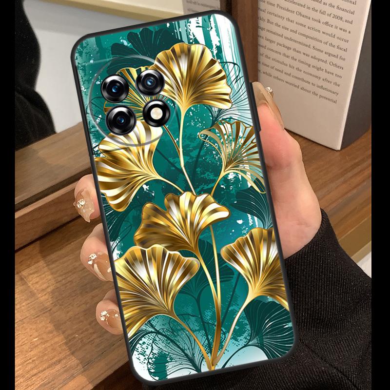 Ginkgo Leaf Gold Fol Art Case For OnePlus 15 R 13T 13R 12R 10T 8T 13 12 11 9 10 Pro Nord 5 CE 4 2 3 Lite N20 N30 Cover