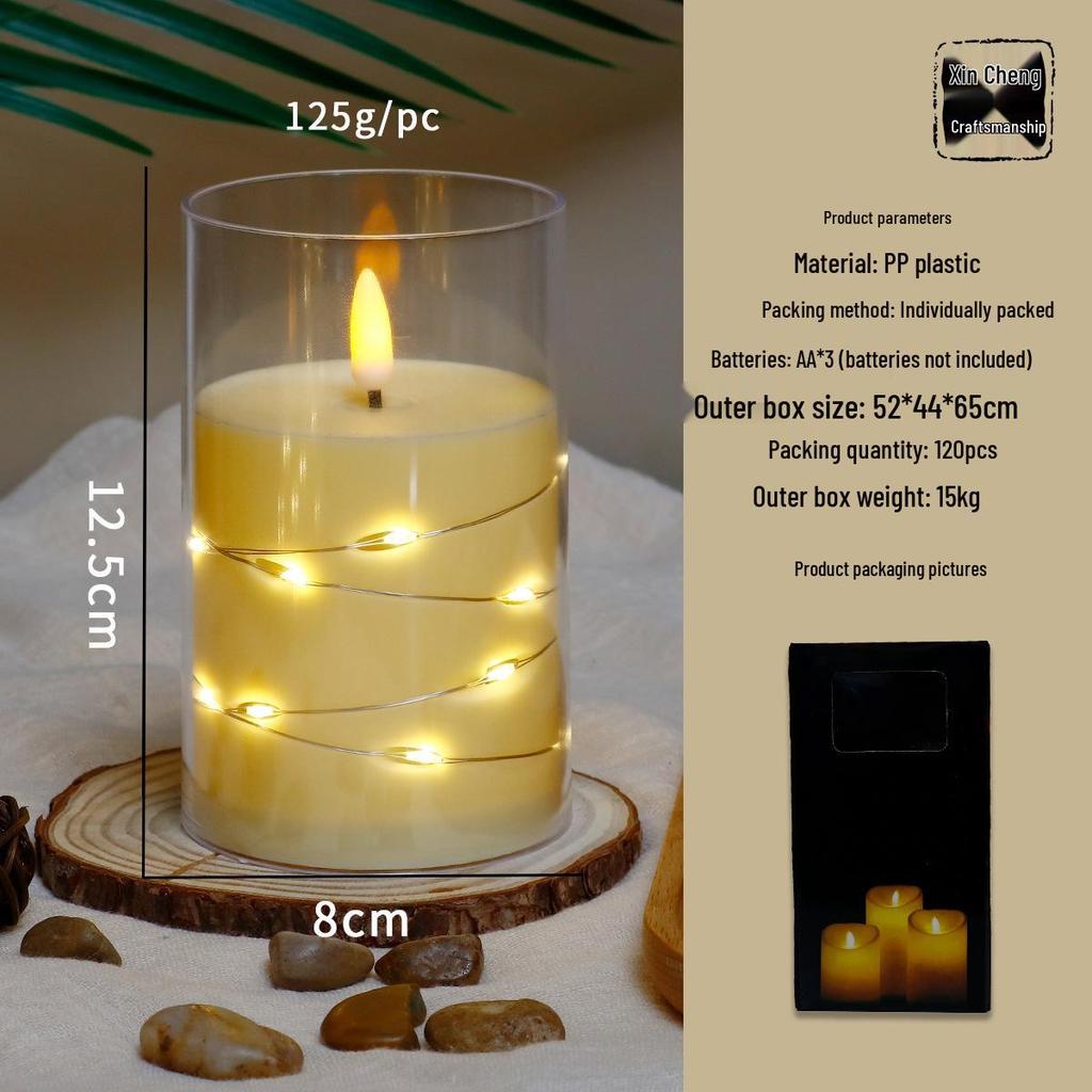 Remote-Control LED Candle String Lights - Acrylic Ornaments for Concerts, Birthdays, and Romantic Decor