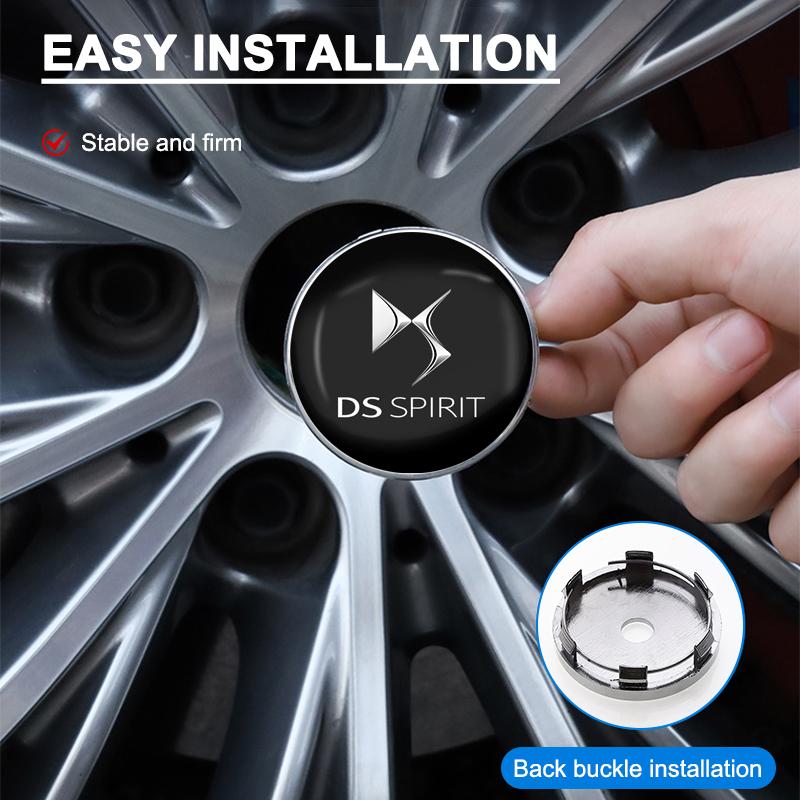 4pcs 60mm Car Wheel Center Hub Cap Rim Cover Emblem Stickers For DS SPIRIT DS3 DS4 5LS DS6 DS7 DS9 WILD RUBIS E-Tense DIVINEDS