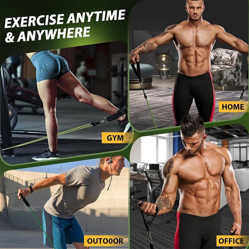 12 Stück Bodybuilding Widerstandsbänder Kollektion Elastische Trainingsbänder Unisex Muskel- und Krafttraining Fitnessbänder Fitnessstudio-Ausrüstung Praktische Anwendung