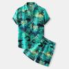 Men's 3D Print Hawaiian Shirt & Shorts Set - Casual Beachwear