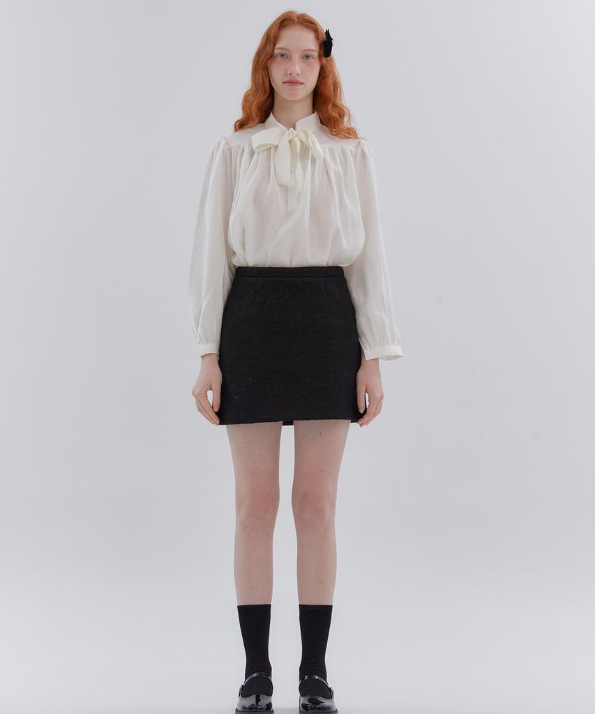 Anoetic Day A-Line Wool Skirt_Black
