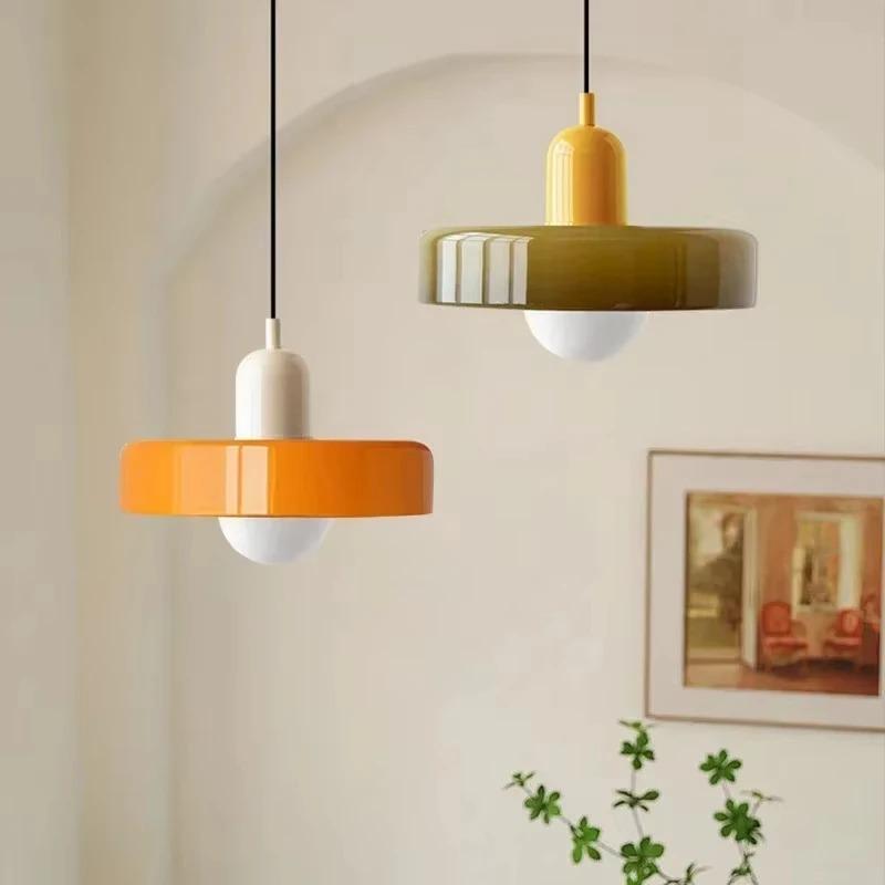 1 Lampadario a Sospensione in Vetro Retro Nordico per Interni Lampadario a LED Soggiorno Sala da Pranzo Camera da Letto Cucina Applique Decorativa