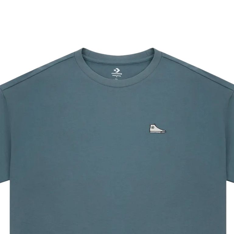 Converse T Shirts Unisex Blue Crew Neck Moderate Straight Fit 10027239-A05
