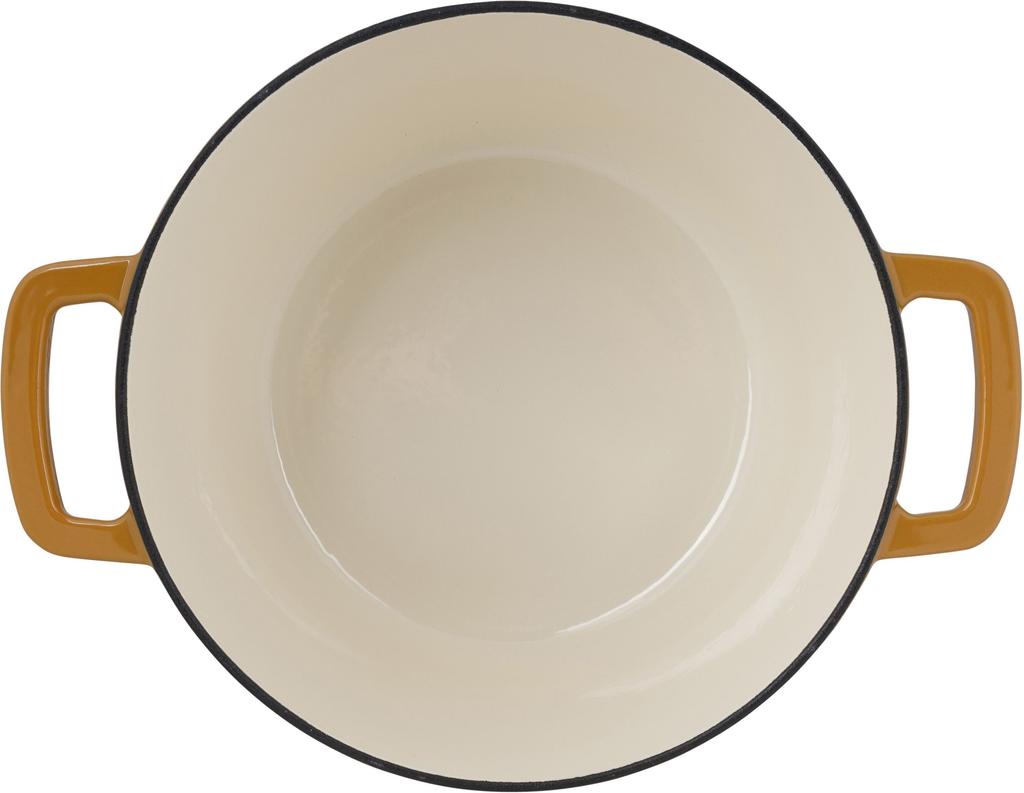 Schmortopf mit Deckel - COSY &; TRENDIG - FONTESTIC - Emaillierter Topf - Ø24 cm - 4,6 L - Alle Herdarten inkl. Induktion - Bernstein