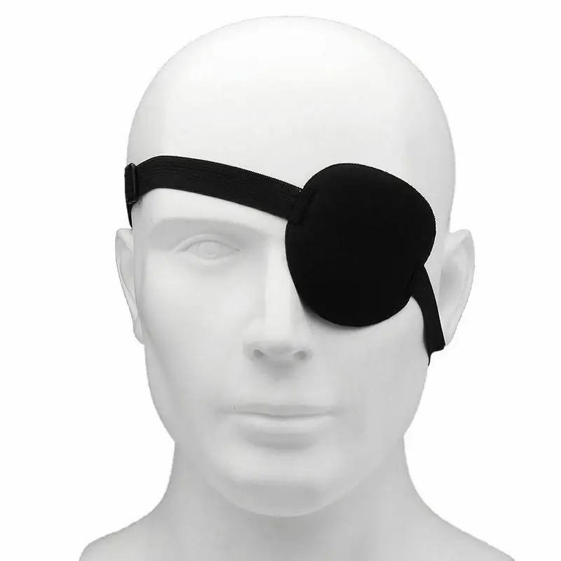 Pirate Eye Patch Unisex Black Single Eye Patch Øyelapp One Eye Vaskbar Justerbar konkav øyelapp Kid Pirate Cosplay kostyme