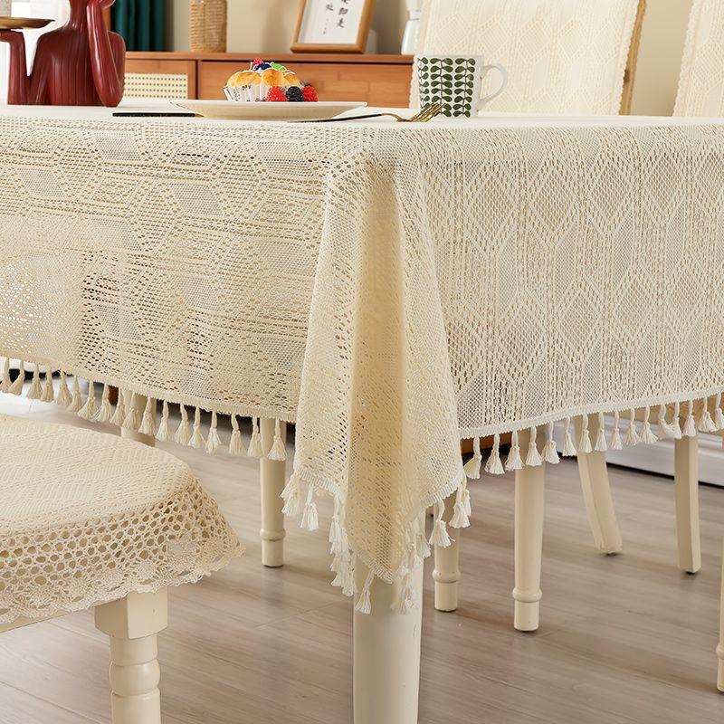 

Новое поступление Французский кремовый стиль Современный свежий Кружевные ткани для скатерти Скатерть Чехол на обеденный стул Подушка для стула Чехол на стул Чехол Beige 1 Cushion +1 Backrest