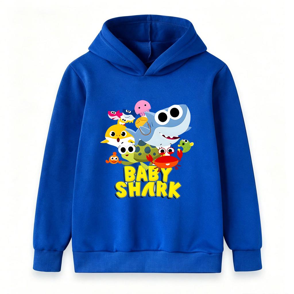 Toddler Kids Boys Girls Hoodie, Cute Baby Shark Ocean Family Friends Printed Casual Pullover Sweatshirt for Daily Wear and Holiday Gift for