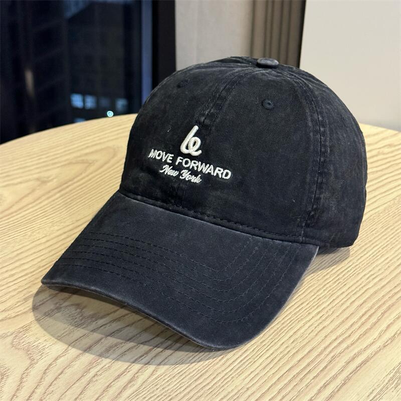 American Retro Washed Letter Embroidered Baseball Cap Children Versatile Couple Wide Brim Show Face Small Sun Protection Casual