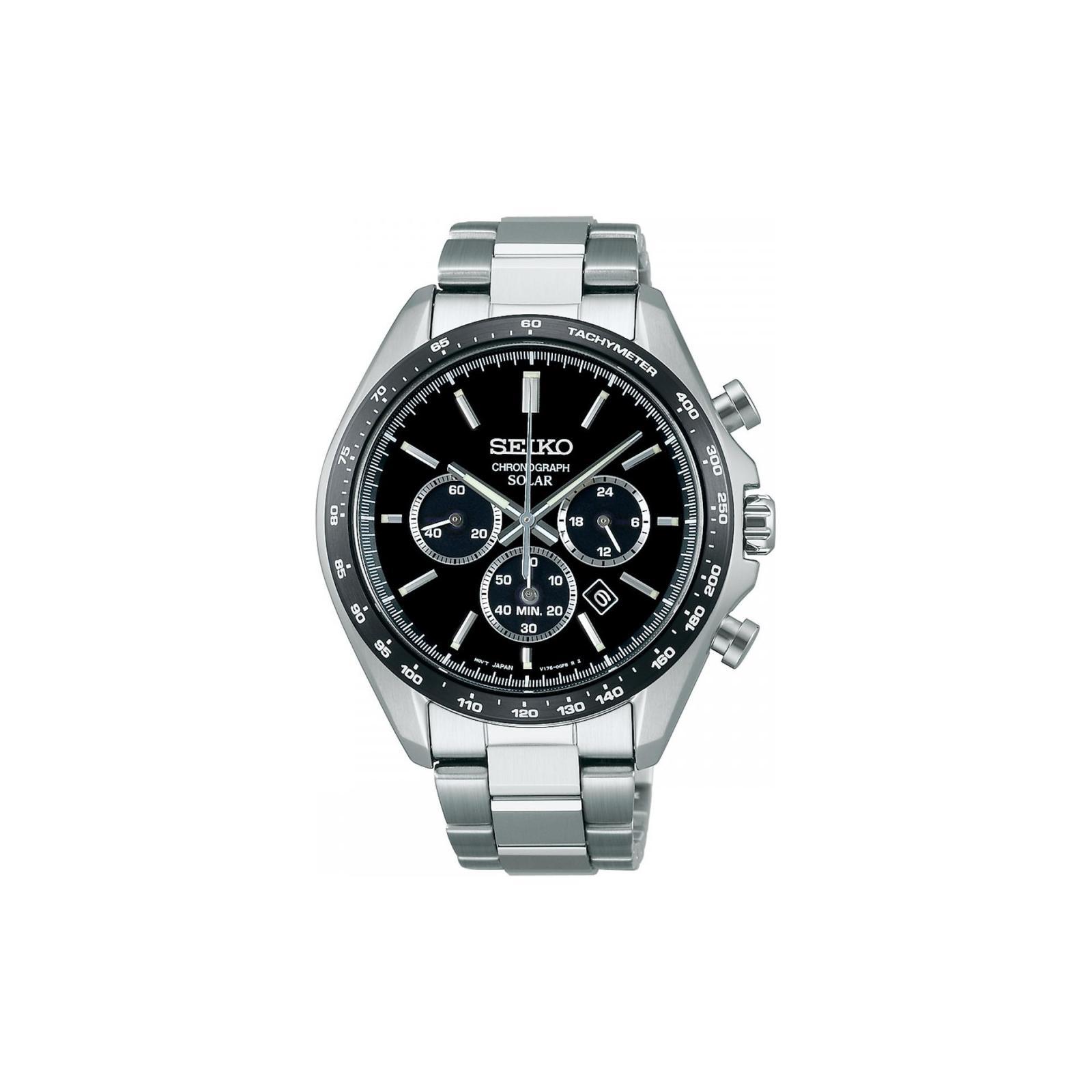 SEIKO Solar Quartz Movement Stainless Steel Strap Watch Men s Watches Black Dial SBPY167 Black Dial
