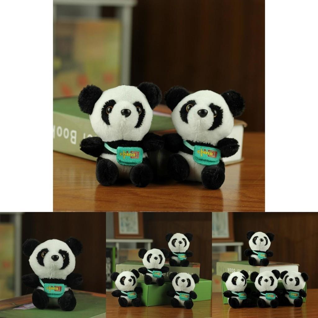 Cute Realistic Panda Plush Toy Backpack Adorable Panda Accessory Bear Keychain Kids Gift Large Panda Stuffed Animal