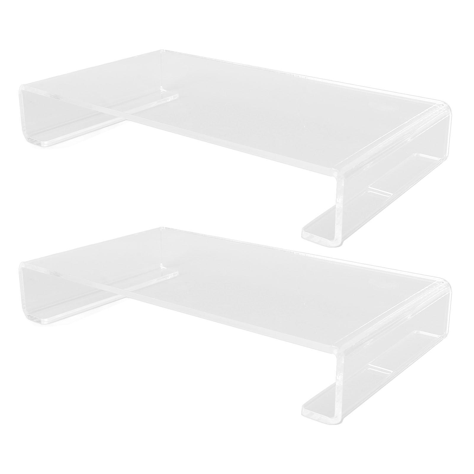 2PCS Acrylic Stand Polished Edges Multi Purpose Acrylic Display Riser for Shower Supplies Vanity