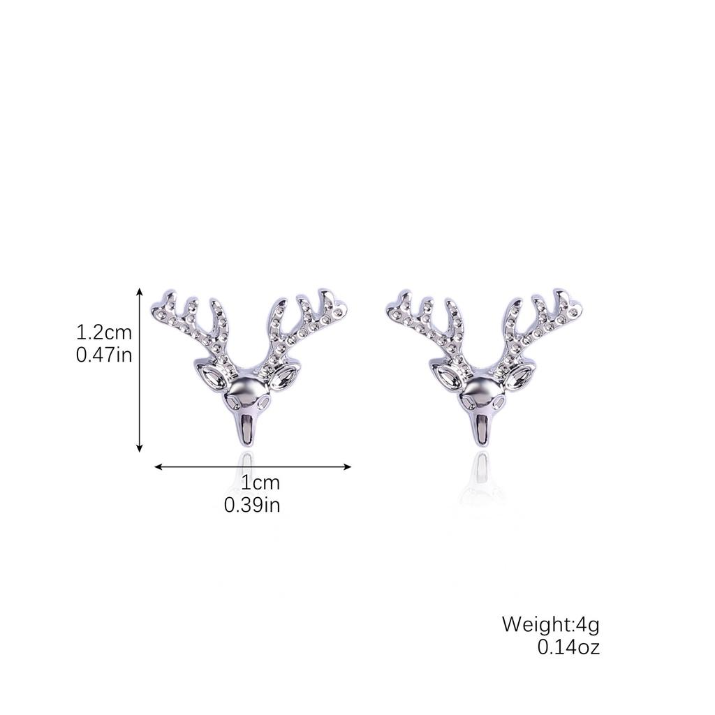 European And American Christmas Earrings Set Sparkling Diamond Snowflake Bell Holiday Ear Accessories StyleA