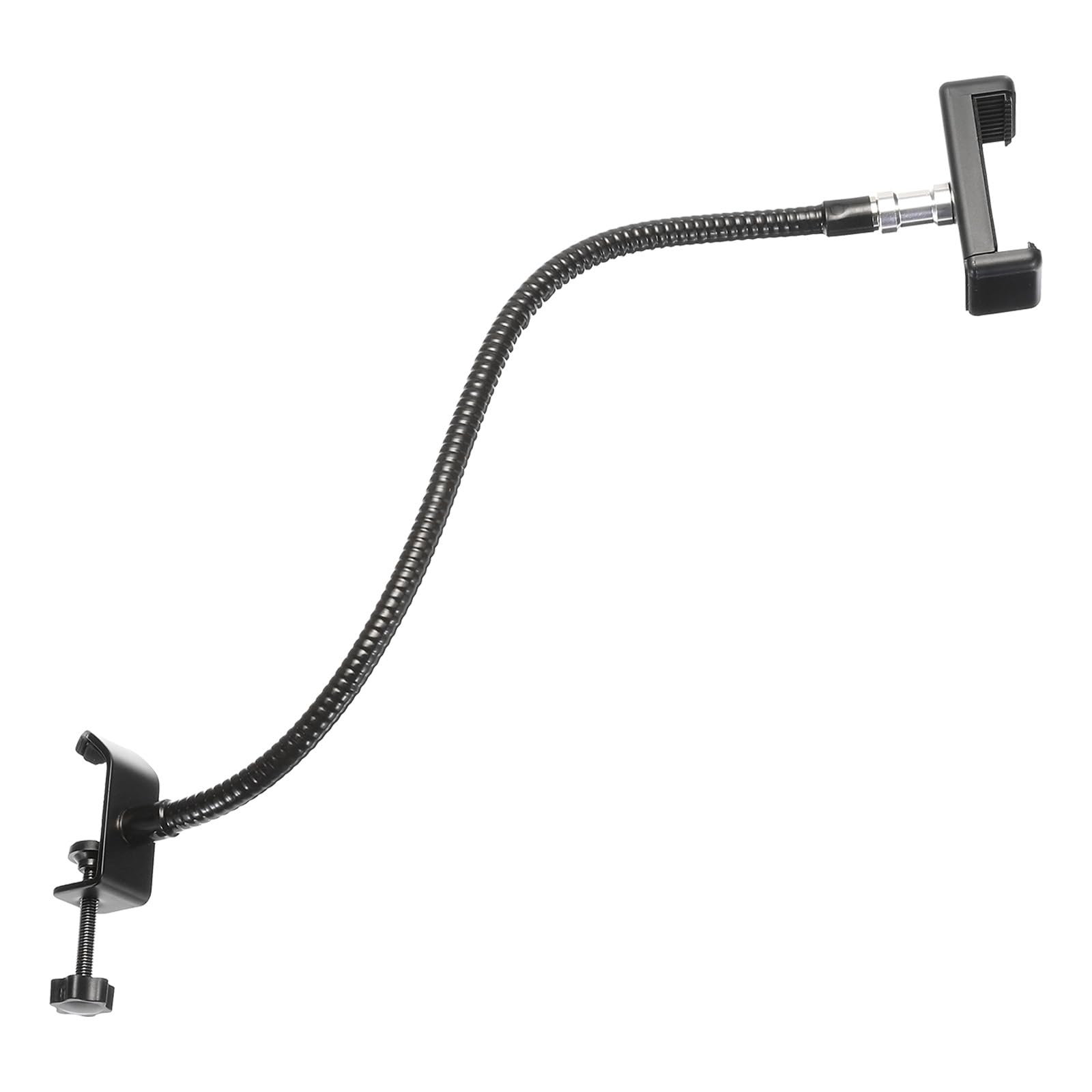 

PATIKIL 18.5 Gooseneck Desk Microphone Stand with Clip, Flexible Arm, Desktop Microphone Stand for Singing and Speech, 38 to 58 Phone Clip, Black