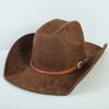 Popolare cappello western da cowboy in camoscio stile europeo e americano per uomo e donna, semplice e alla moda, a tesa larga, cappello jazz