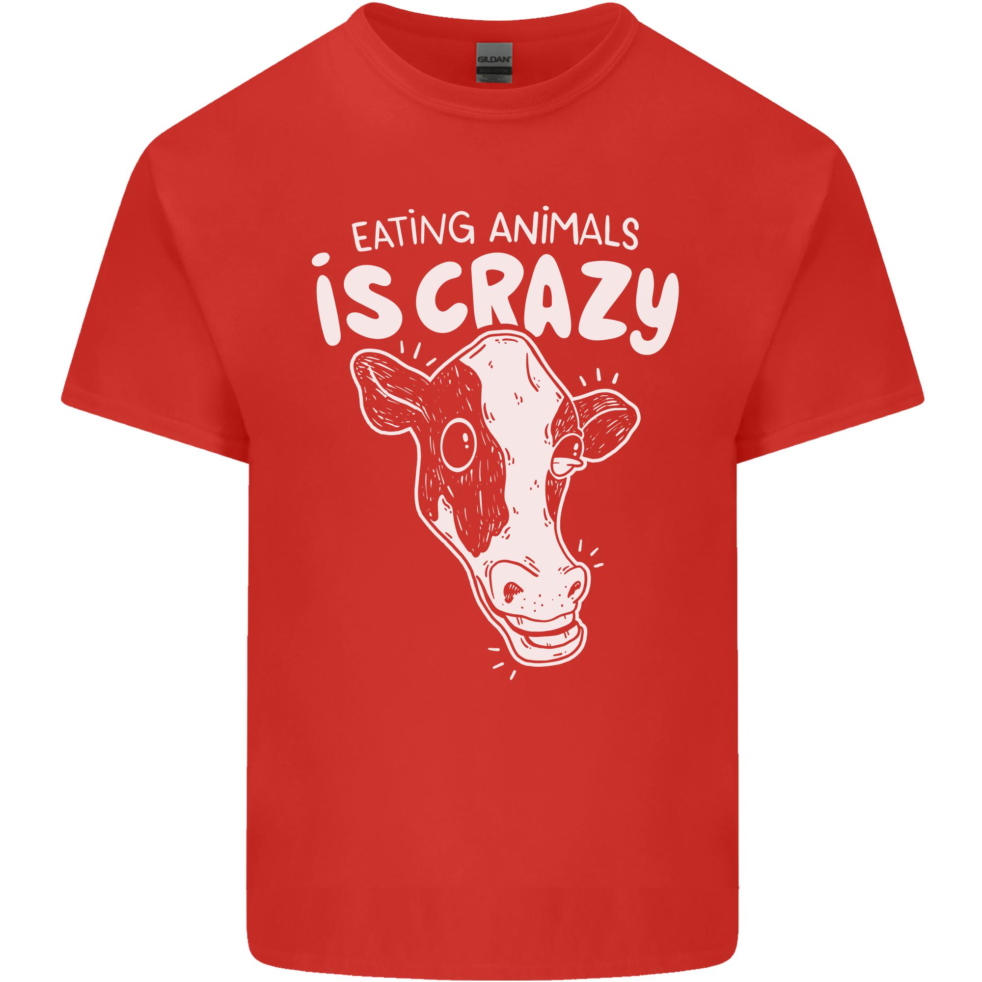 Eating Animals Is Crazy Vegetarian Vegan Unisexs Light Cotton TShirt S