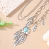 2 pezzi/set Collane con Ciondolo Piuma Boemia per Donne Ragazze Collana Choker Etnica Turchese Gioielli Regali