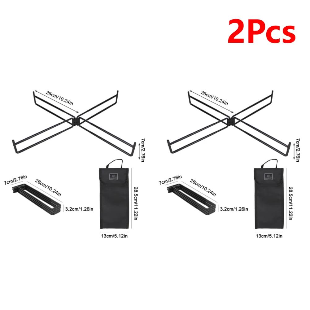 Multifunctional Camping Foldable Cooler Stand Outdoor Metal Bracket Water Container Holder for Cooking Hiking Travel Shelf 1-2PC