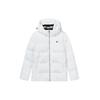 Fleece Logo Solid Color Warm Sports Hooded Down Jacket Men Outerwear White F61M148908FWT