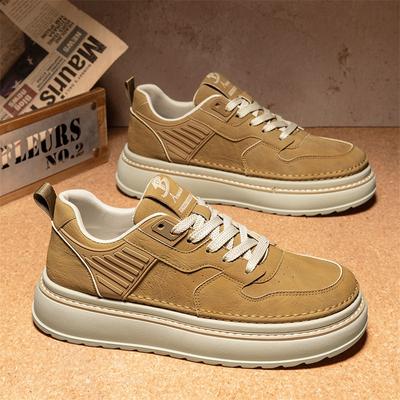 Men's Vulcanized Shoes Trendy Personalized Teenagers Casual Shoes Round Toe Lace-Up Plus Size Platform Shoes Men Shose
