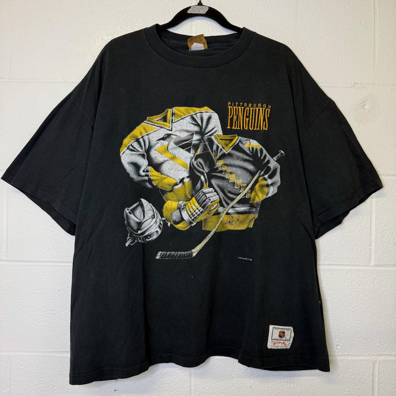 90s Pittsburgh Penguins Nutmeg T shirt Sz XL (B2861) 2XL