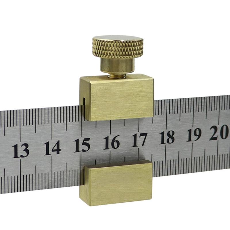 Heavy Duty Quick Install Brass Limit Stop Positioning Aid For Steel Rules No Tool Setups Measurement Gauges Accessory